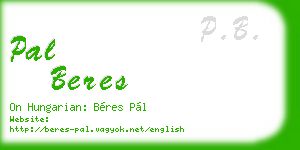 pal beres business card